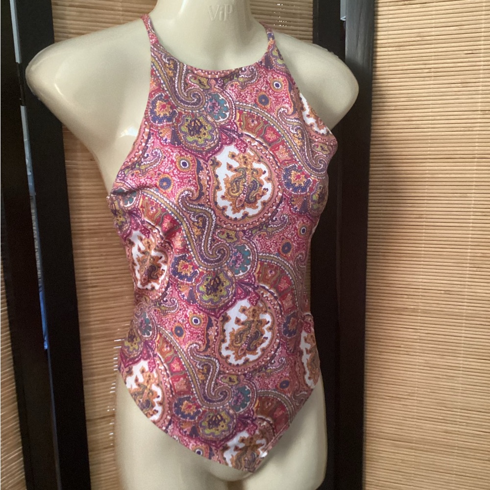 Vintage Y2K Silvergate Halter Top Sz S paisley Made in USA NWOT
